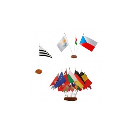 Drapeaux de table (Socle bois verni 5 trous)