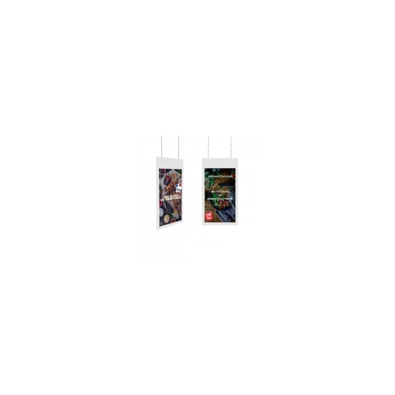 ECRAN VITRINE SUSPENDU ULTRA SLIM RECTO-VERSO