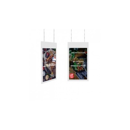 ECRAN VITRINE SUSPENDU ULTRA SLIM RECTO-VERSO